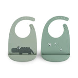 Babero BIB Silicona de 2-pack - Croco - Green