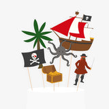 Toppers para pastel de Piratas 6 uds